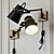 Modern Matte Black Swing Arm Wall Sconce 3D model small image 1