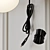 Modern Matte Black Swing Arm Wall Sconce 3D model small image 3