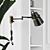 Modern Matte Black Swing Arm Wall Sconce 3D model small image 5