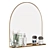 Brass Arched Mirror + Shelf 3D model small image 2