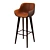 Elegant Leather Bar Stool 3D model small image 1