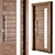 Elegant Oak Front Door 3D model small image 1