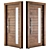 Elegant Oak Front Door 3D model small image 2