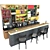 Colorful Alcohol Bar Set 3D model small image 1