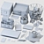 Sleek Office Essentials Set 3D model small image 5