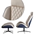 Elegant Leather Armchair & Pouf 3D model small image 2