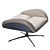 Elegant Leather Armchair & Pouf 3D model small image 4