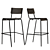 Modern Industrial Agape Bar Stool 3D model small image 3