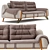 Berre Valentio-2 Luxurious Gold Fabric Sofa 3D model small image 1