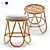 Rustic Rattan Stool: Stylish & Sustainable 3D model small image 1