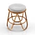 Rustic Rattan Stool: Stylish & Sustainable 3D model small image 2