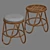Rustic Rattan Stool: Stylish & Sustainable 3D model small image 3