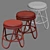 Rustic Rattan Stool: Stylish & Sustainable 3D model small image 4
