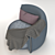 Modern Fabric Sofa | 42cm Radius | 70cm Height 3D model small image 2