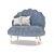 Elegant Sabrina Clam Chair 3D model small image 1