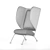 Sleek Modern Arm Chair 3D model small image 2