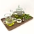 Elegant Tea Set Collection 3D model small image 1