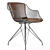 Modern Wire Leather Dining Chair 3D model small image 5