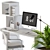 Sleek White Office Set 3D model small image 2