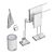 Modern Blomus Bathroom Decor Set 3D model small image 3