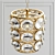 Elegant Gold Pendant Chandelier 3D model small image 2