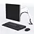 Desktop Monitor Mount Set 3D model small image 5