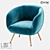 Contemporary Armchair: LoftDesign 2860 3D model small image 1