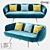 LoftDesigne 2891 Model: Modern Metal and Wood Sofa 3D model small image 1