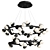 2-Tier Pendant Lights: Height 1200mm, Diameter 800mm 3D model small image 4