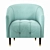 Ayesha Velvet Accent Chair 3D model small image 3