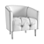 Ayesha Velvet Accent Chair 3D model small image 5