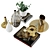 Elegant Decor Set: Books, Vases, Tray & Tom Dixon Candle 3D model small image 2