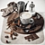 Sleek Coffee Set for Two 3D model small image 1