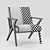 Mid-Century Fabric Accent Chair 3D model small image 4