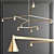 Sleek Brass Chandelier: Effortlessly Minimal 3D model small image 1