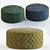 Plush Buttoned Pouf 3D model small image 1