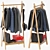 Foldable Bamboo Clothes Stand 3D model small image 1