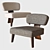 Elegant Minotti Creed Wood Armchair 3D model small image 1
