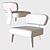 Elegant Minotti Creed Wood Armchair 3D model small image 4
