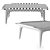 Oak Top Coffee Table with Concrete Legs 3D model small image 3