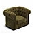 Elegant Chesterfield Chair: V-Ray - Corona Render | 3Ds Max 2016, OBJ 3D model small image 1