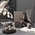 Sleek Black Modern Set: Art, Tables, Decor & More 3D model small image 5