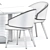 Elegant Lawson Dining Chair & Wedge Table Set 3D model small image 5