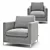 Modern Istanbul Armchair with Stainless Steel Base 3D model small image 3