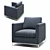 Modern Istanbul Armchair with Stainless Steel Base 3D model small image 4