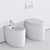 Moai Ceramic WC & Bidet 3D model small image 3