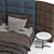 Adam Modern Italian Leather Bed 3D model small image 4