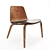 Classic Wood Armchair - Hips B-1802 3D model small image 1