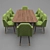 Modern Soft Dining Table HQ 3D model small image 3