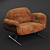 Elegant Executive Lounge Chair 3D model small image 3